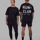 Duo wearing Unisex Love The Run FLXCotton Tee Oversize - Black-White