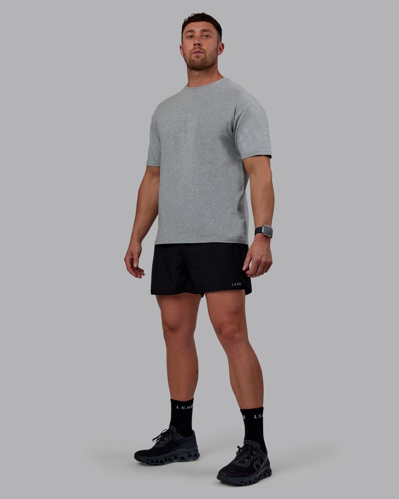 Unisex Love The Run FLXCotton Tee Oversize - Lt Grey Marl