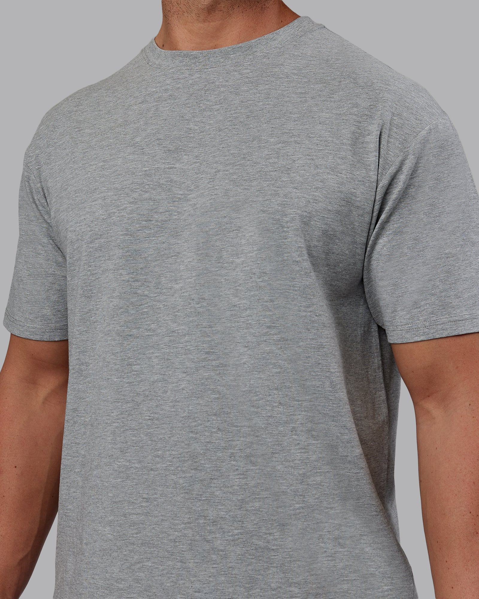 Unisex Love The Run FLXCotton Tee Oversize - Lt Grey Marl