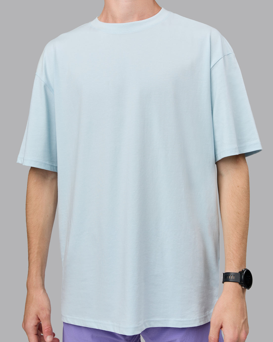 Push Boundaries FLXCotton Oversized Tee - Light Cyan-White