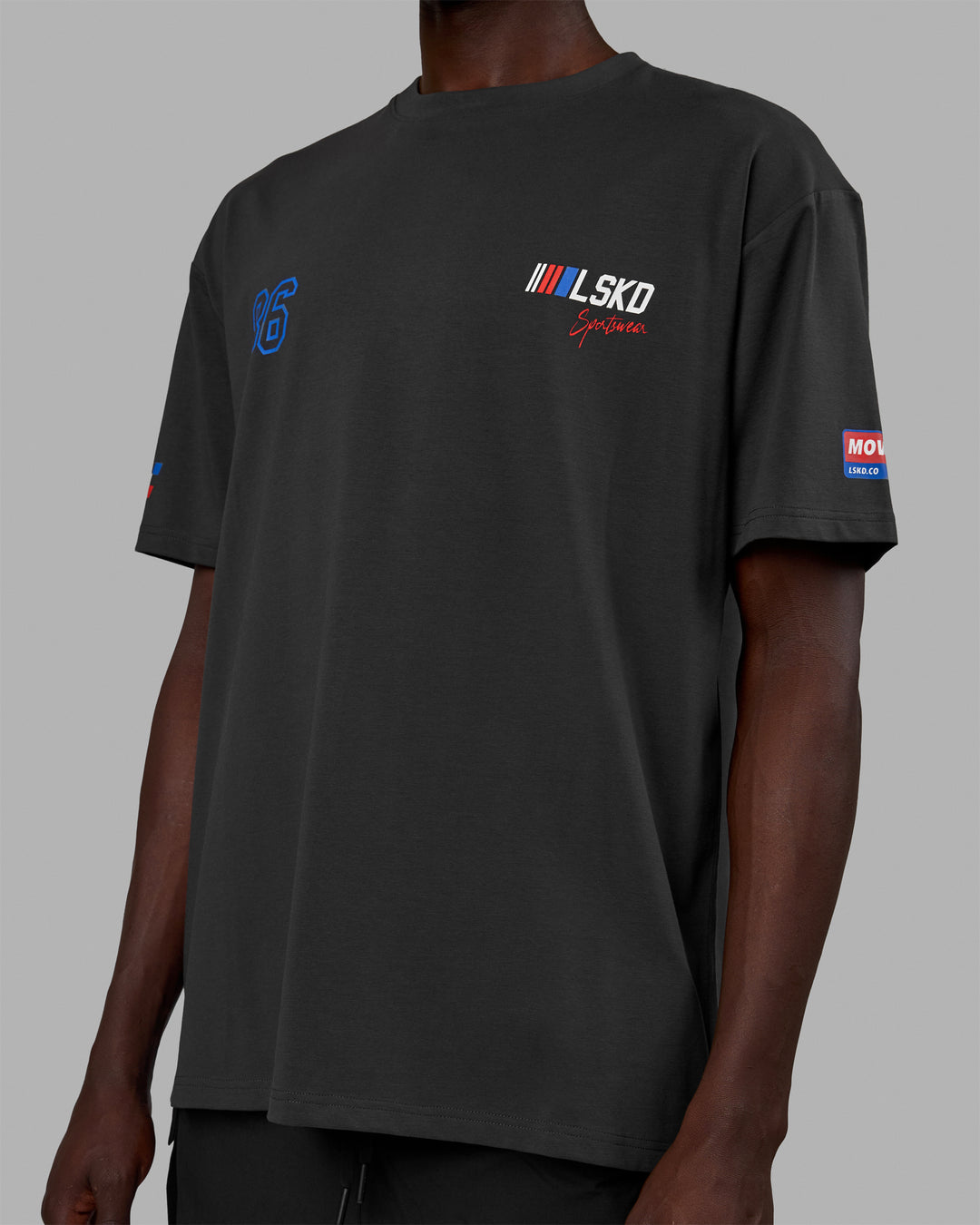 Man Wearing Redline FLXCotton Tee Oversize - Phantom-White
