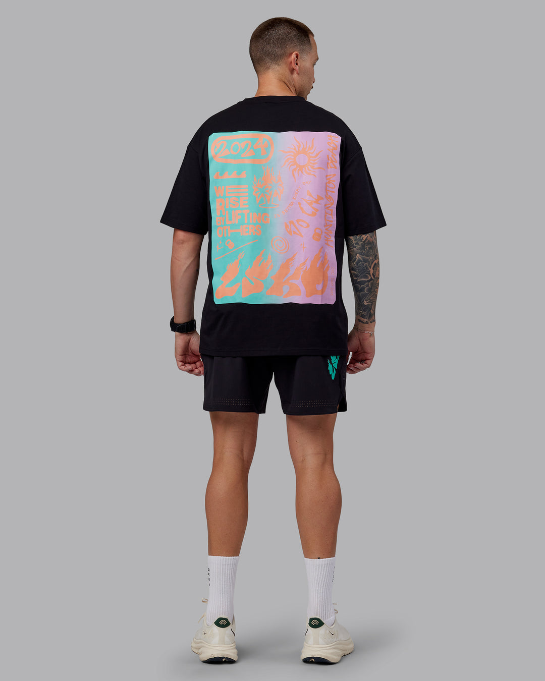So Cal 24 FLXCotton Oversize Tee - Black-Beacon Orange