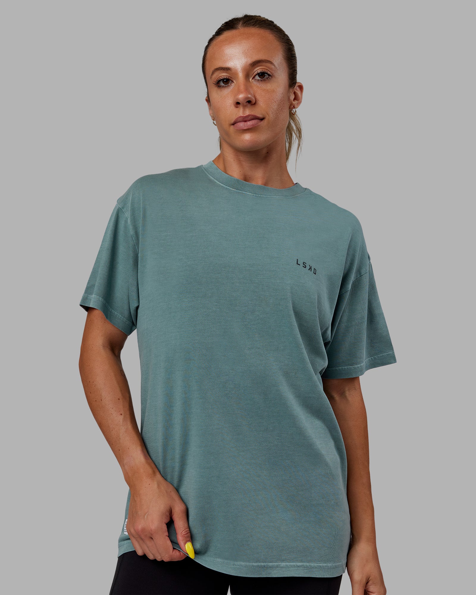 Unisex Washed VS6 Heavyweight Tee Oversize - Storm-Black | LSKD