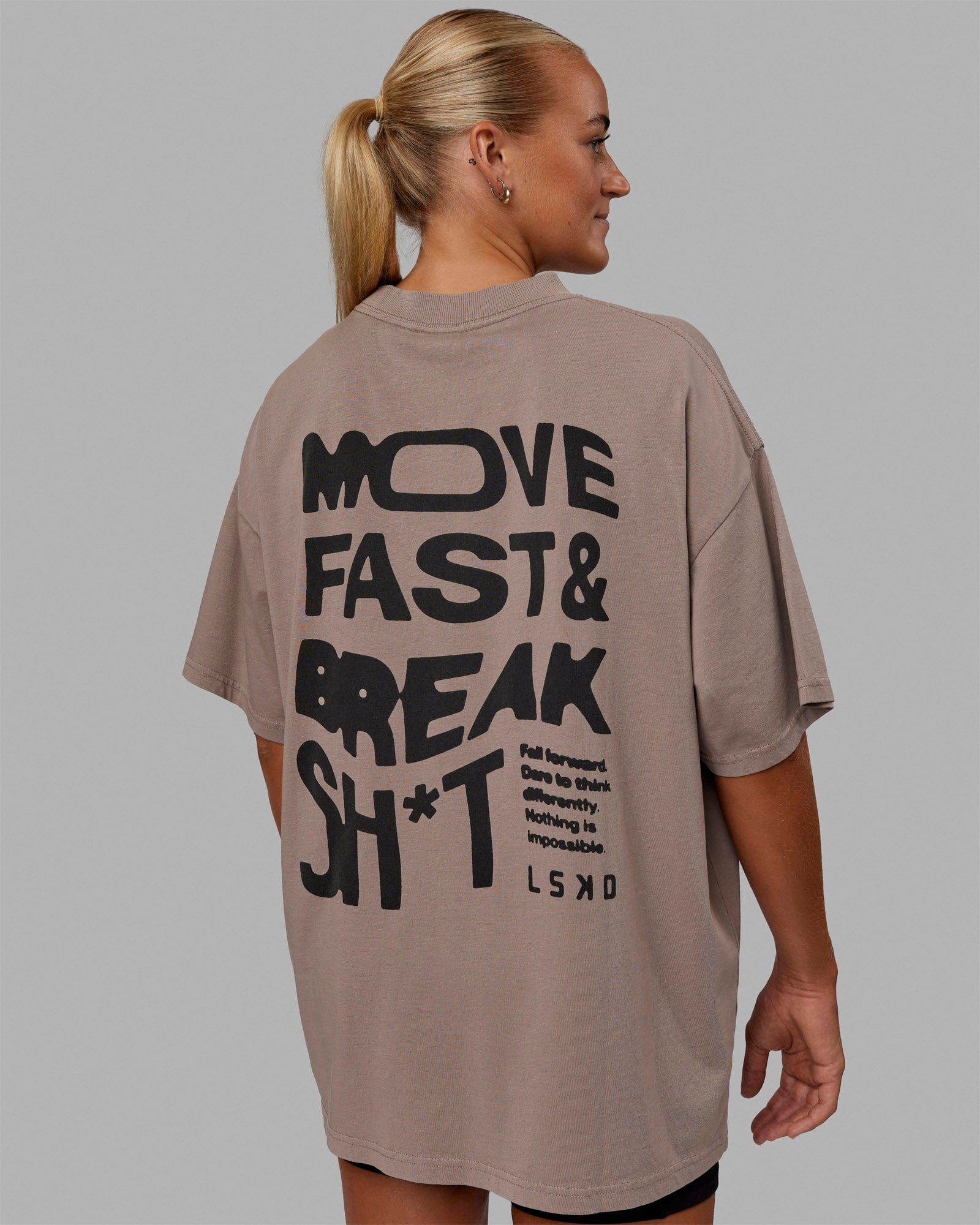 Fast Forward Tee in Washed Black Fast Forward Tee in Washed Black
