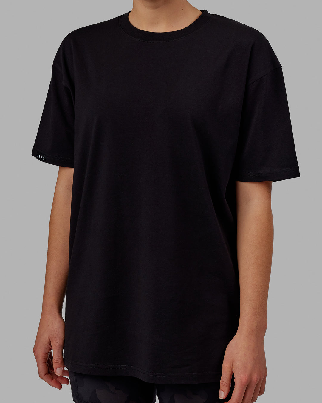 Woman wearing Unisex You Got This FLXCotton Oversize Tee - Black-Pink