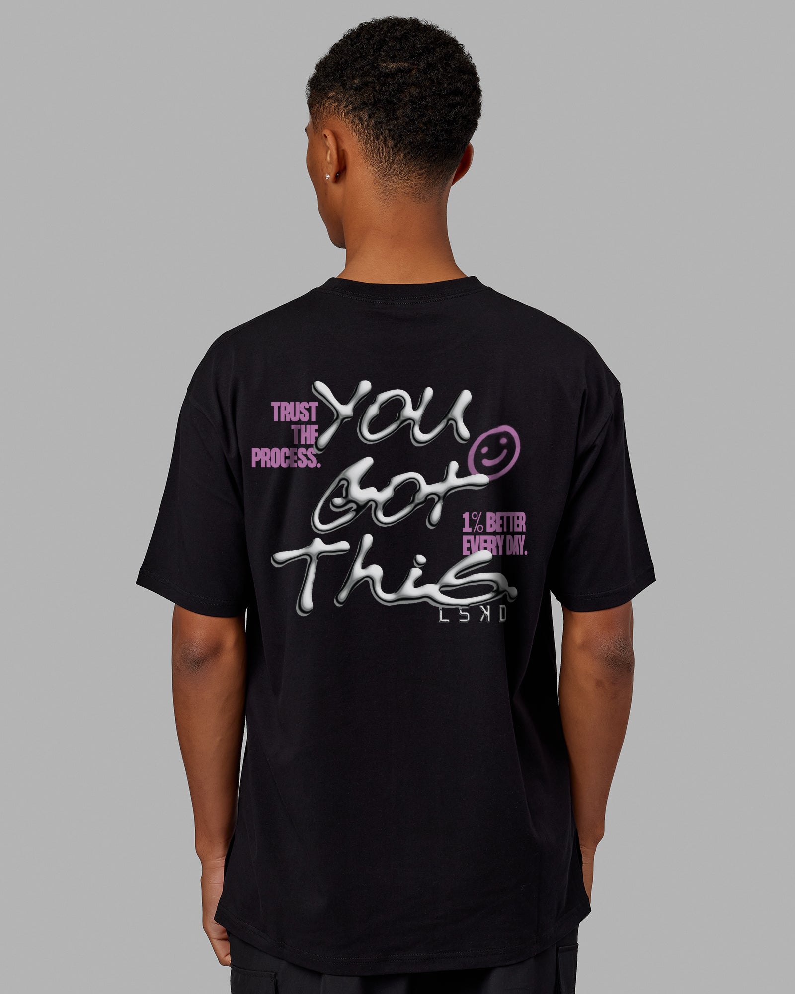 Unisex You Got This FLXCotton Oversize Tee - Black-Pink | LSKD