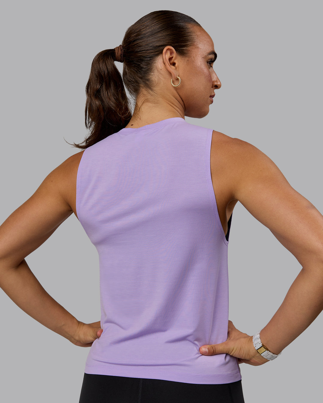 Woman wearing Unleash Training Tank - Pale Lilac