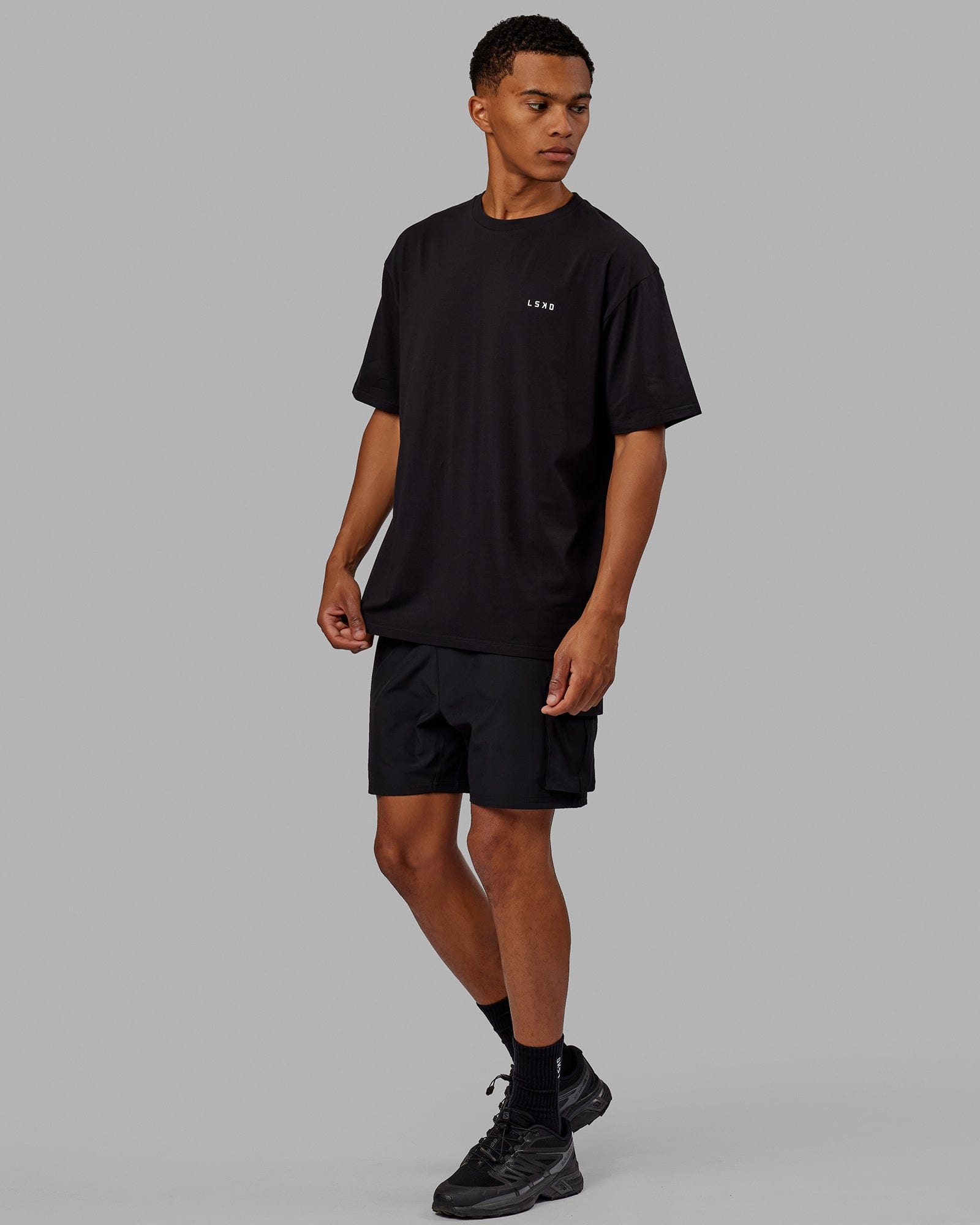 Unisex VS1 FLXCotton Tee Oversize - Black-White | LSKD