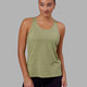 Woman wearing Perform VapourFLX Tank - Moss Stone Marl