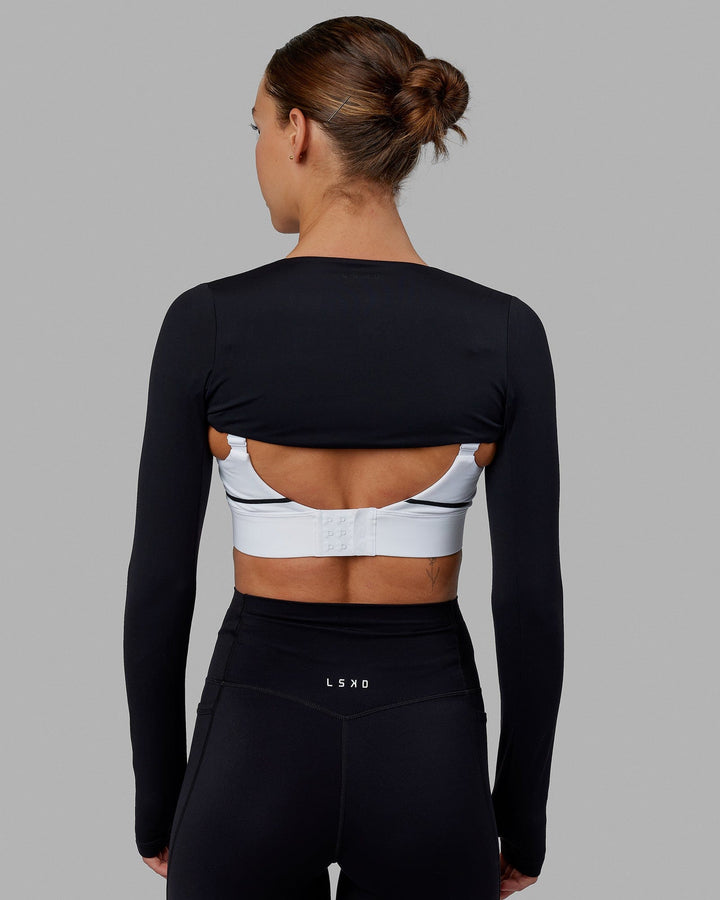 Woman wearing Warm Up LS Bolero - Black