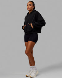 Woman wearing Love The Run Hoodie - Black
