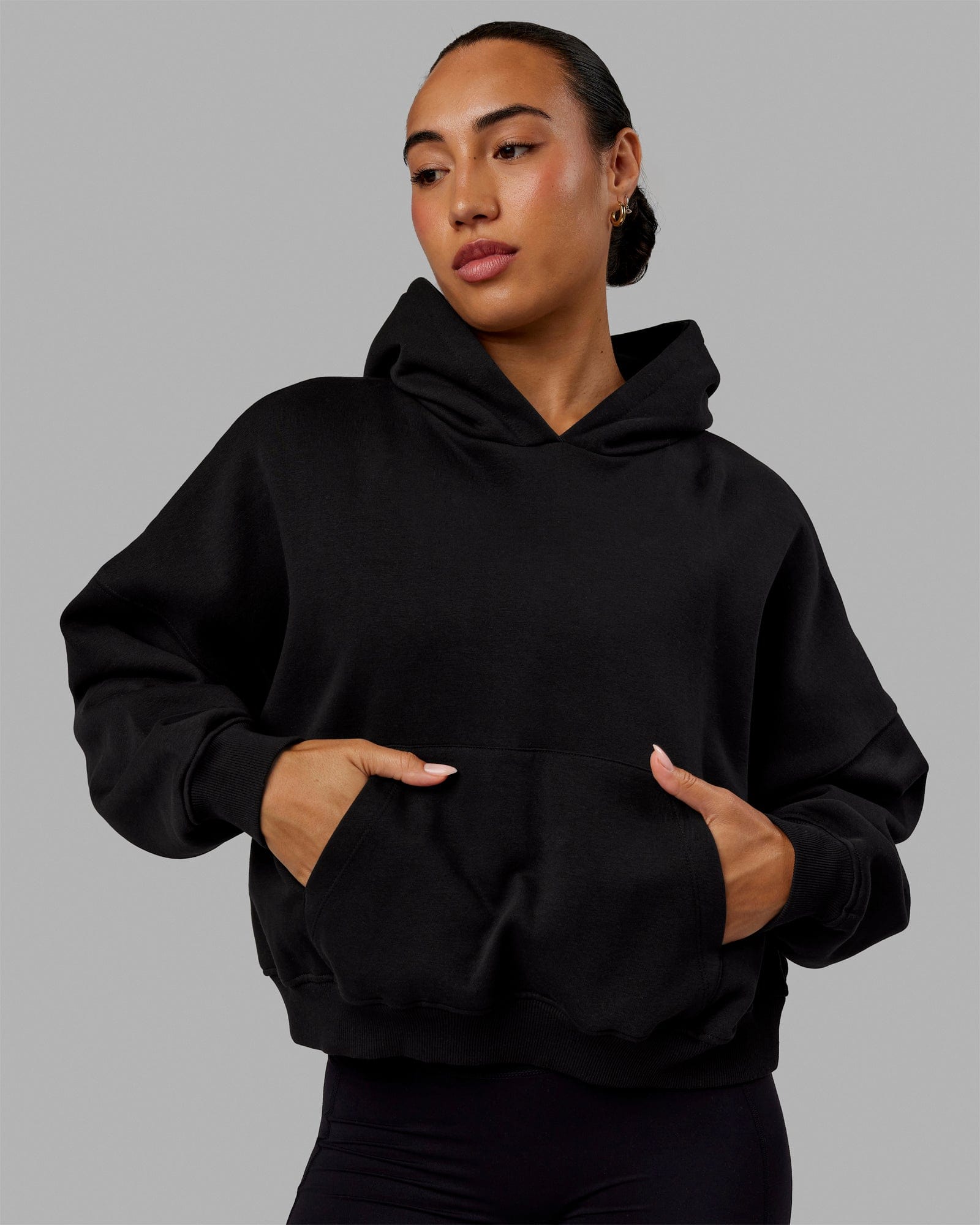 Woman wearing Love The Run Hoodie - Black