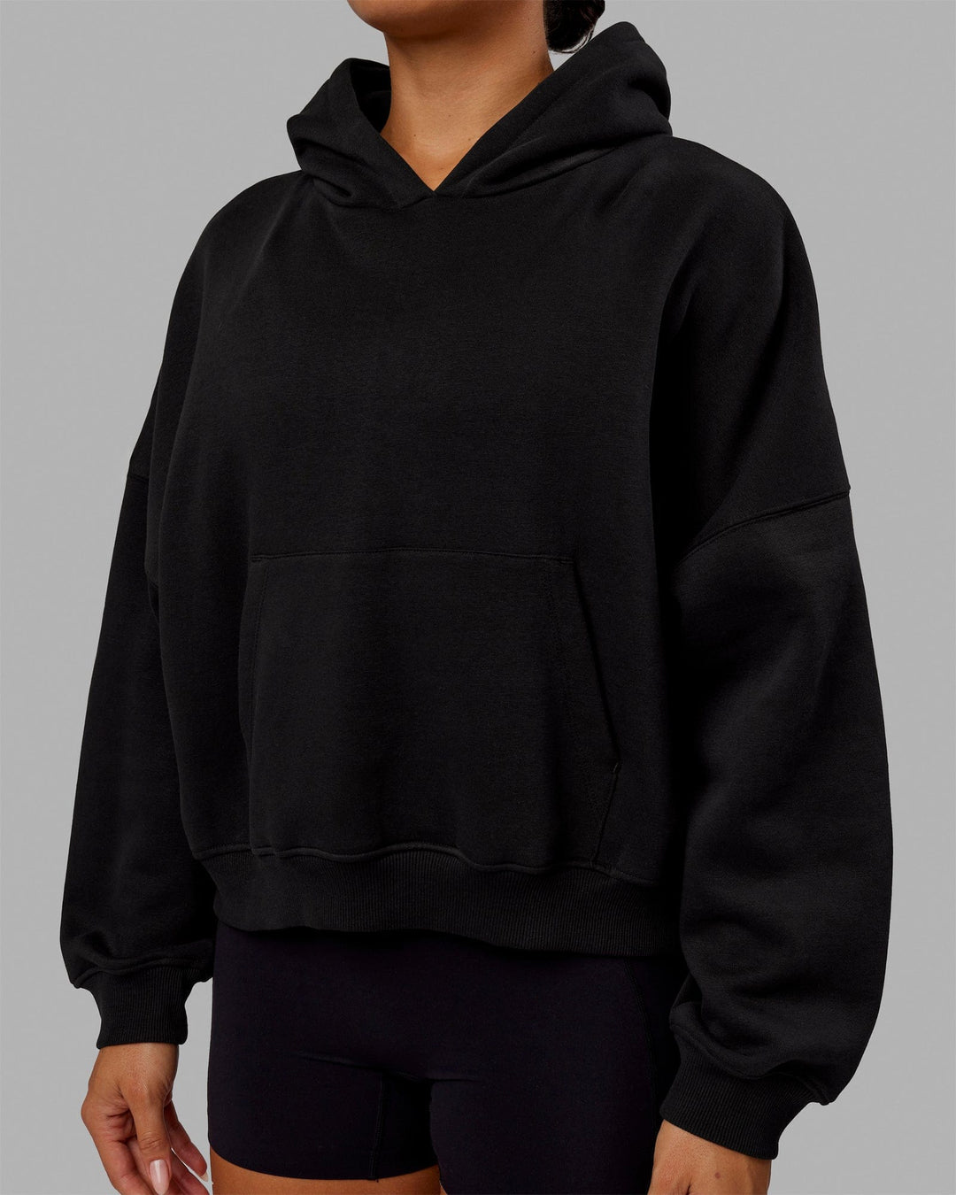 Woman wearing Love The Run Hoodie - Black