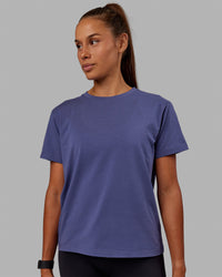 Woman wearing Love The Run FLXCotton Tee - Future Dusk-Galactic Lilac