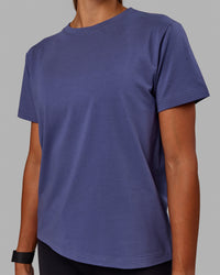 Woman wearing Love The Run FLXCotton Tee - Future Dusk-Galactic Lilac
