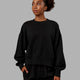 Woman wearing MVP Oversized Sweater - Black-Black