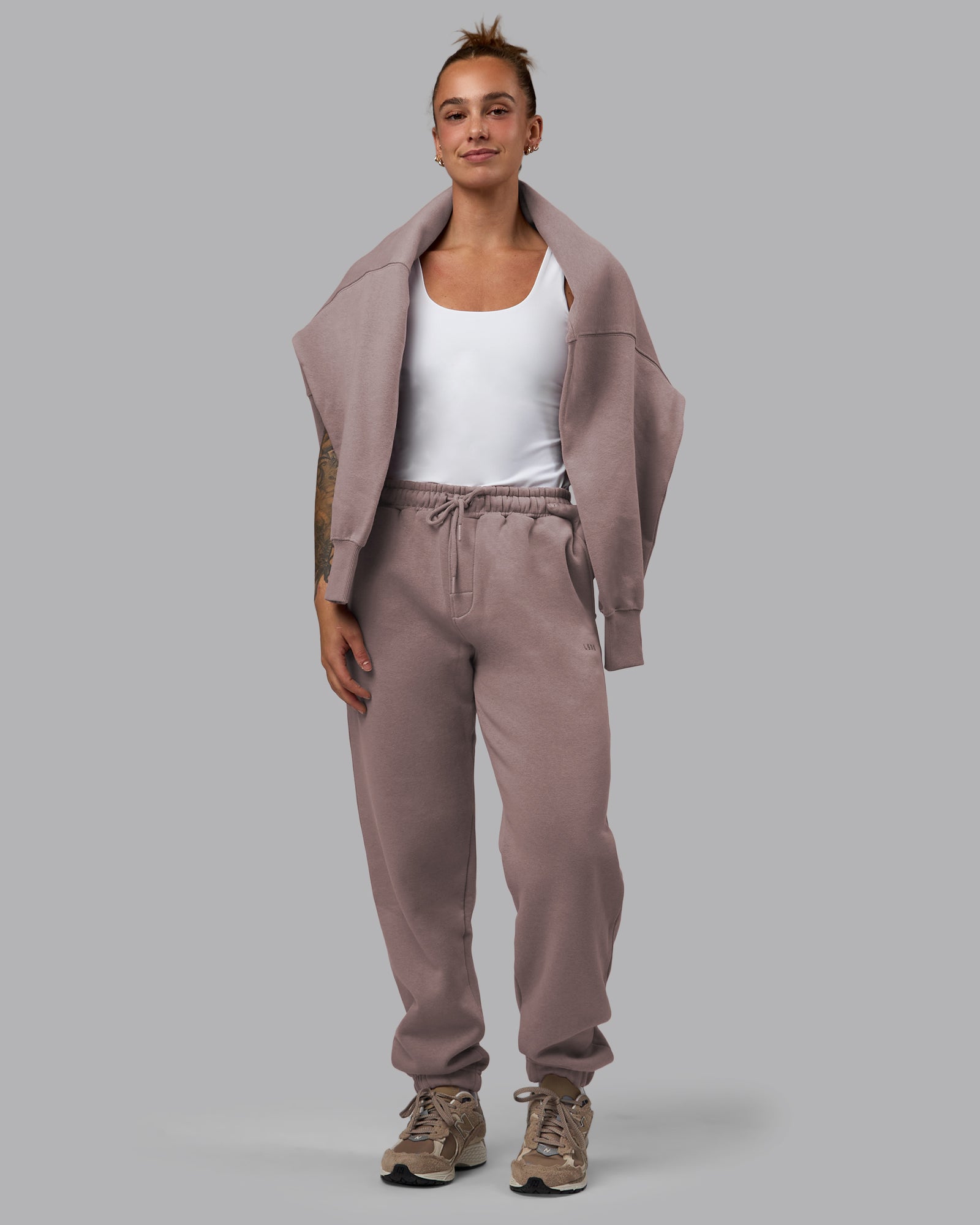 Woman wering Woman wearing MVP Track Pants - Glacial Blue