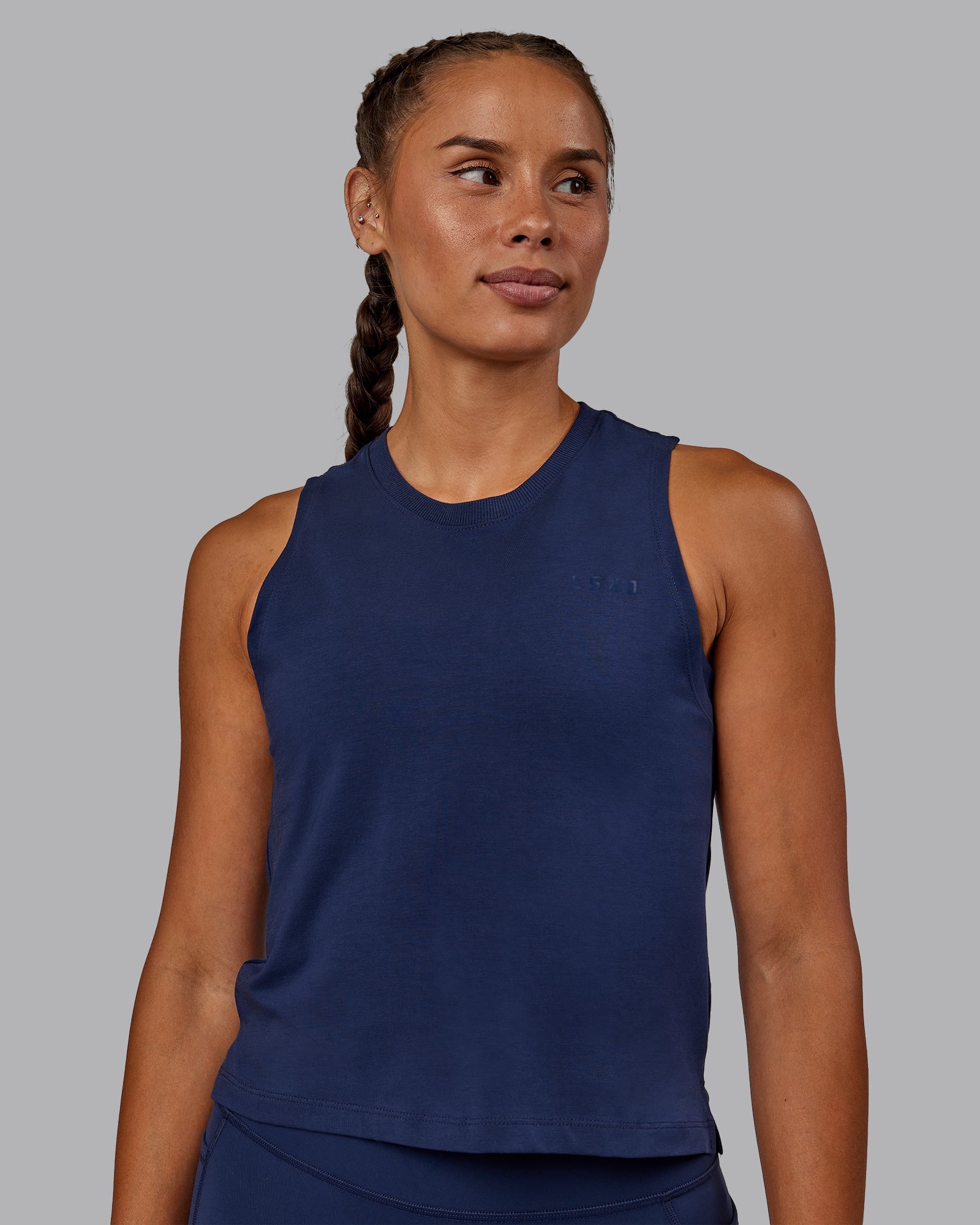 Womens Deluxe PimaFLX Tank - Future Navy | LSKD Womens Deluxe PimaFLX Tank - Future Navy | LSKD
