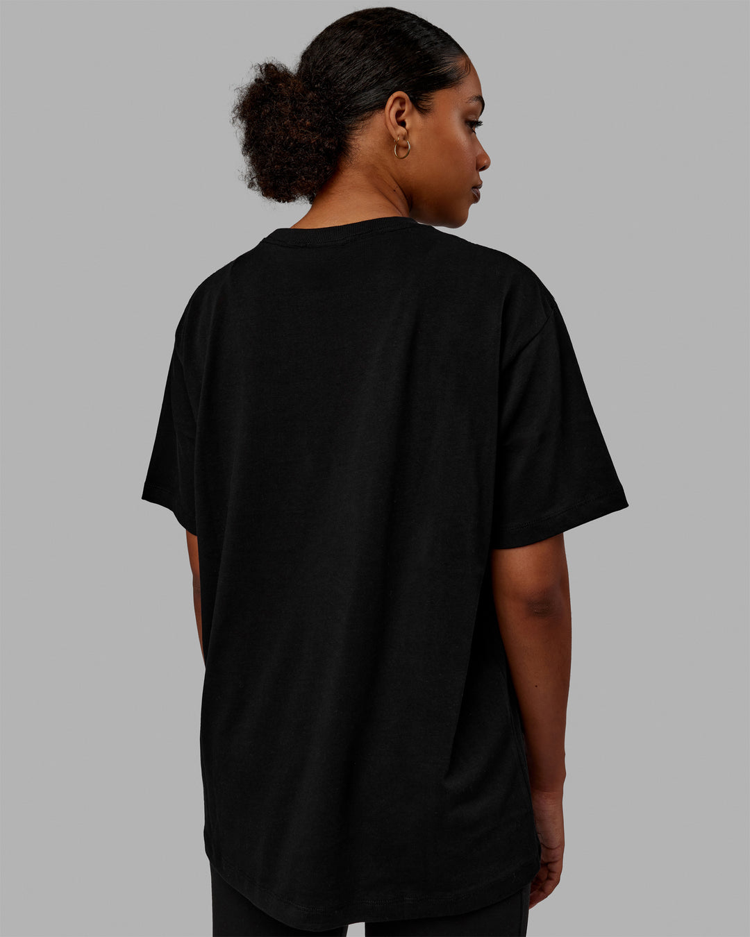 Woman wearing Stamped Heavyweight Oversized Tee - Black