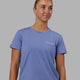 Woman wearing Taylor Tee - Cornflower Blue