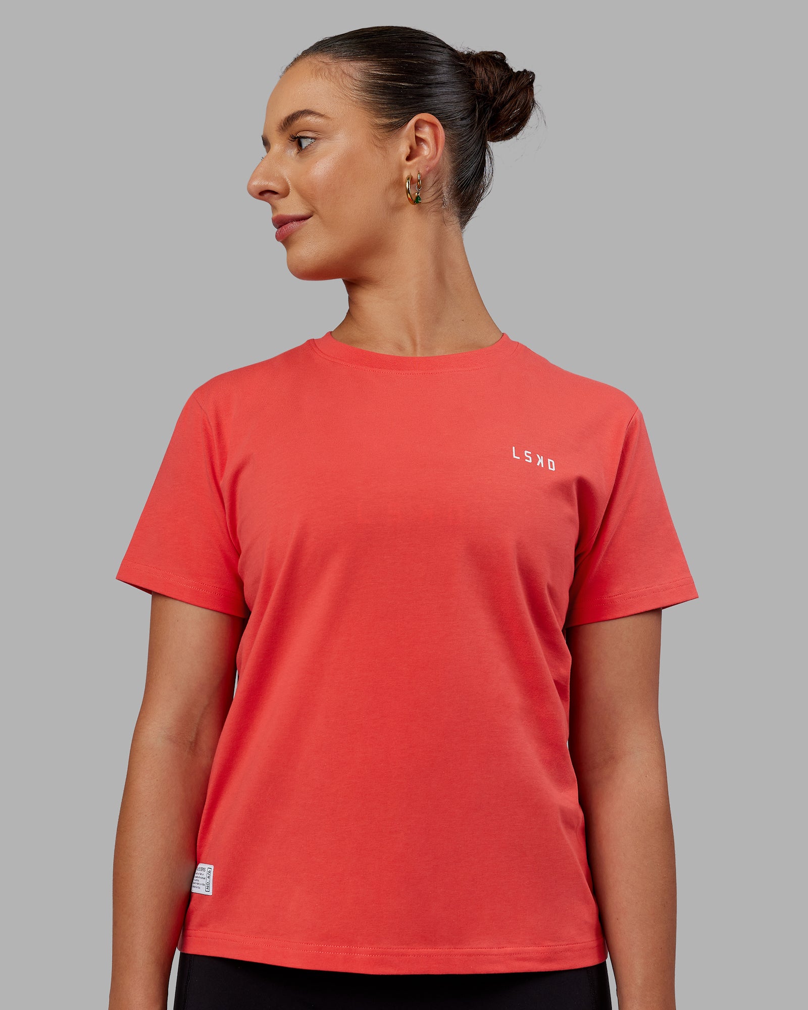 新品【L’Appartement】 LACAUSA C/N Kai Tee Womens VS6 FLXCotton Regular Fit Tee - Cayenne-White | LSKD