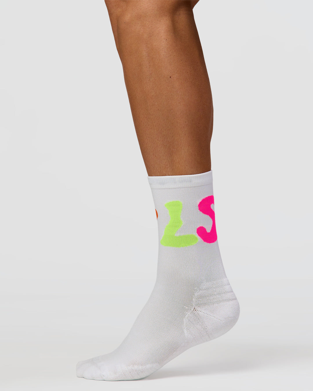 Motion Performance Crew Socks - White-Rainbow