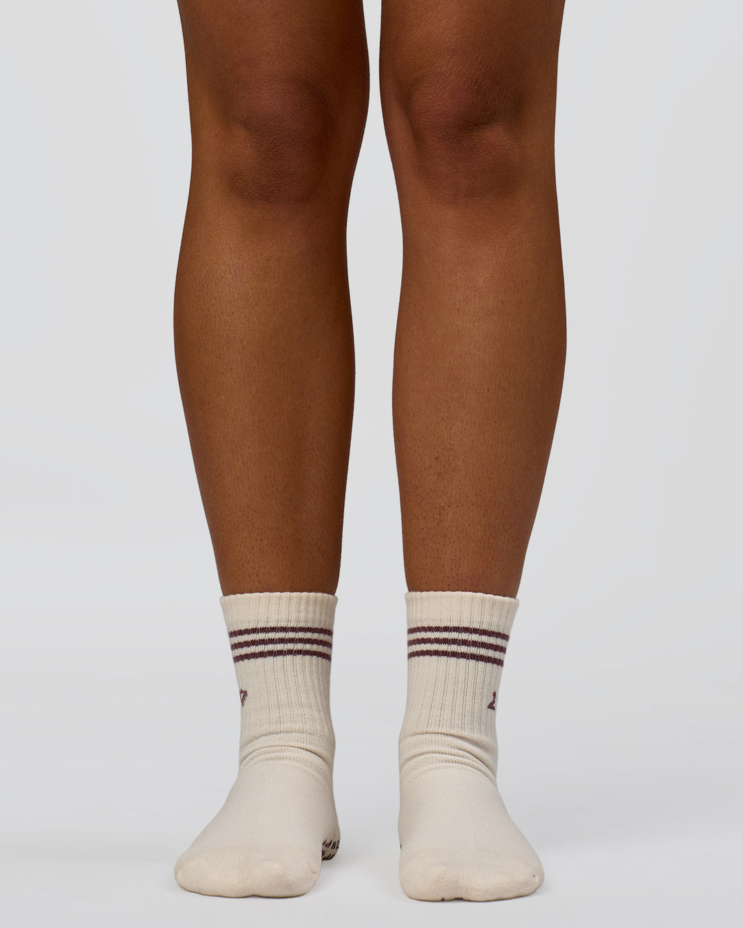 Motion Pilates Grip Socks - Off White-Hot Chocolate