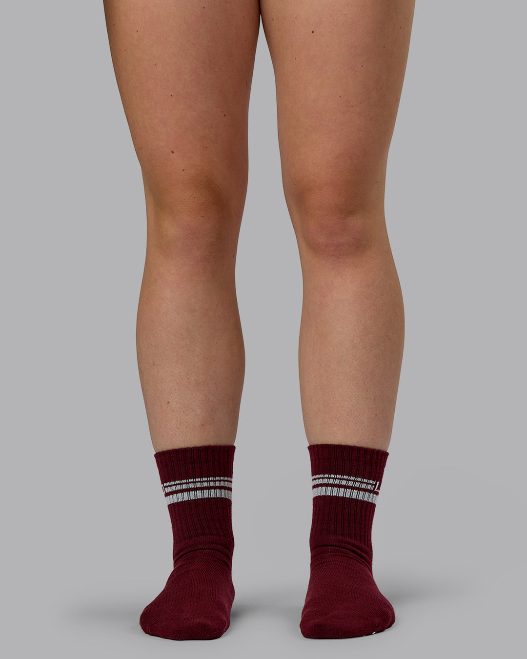Movement Pilates Grip Sock - Cherry Lacquer-Off White