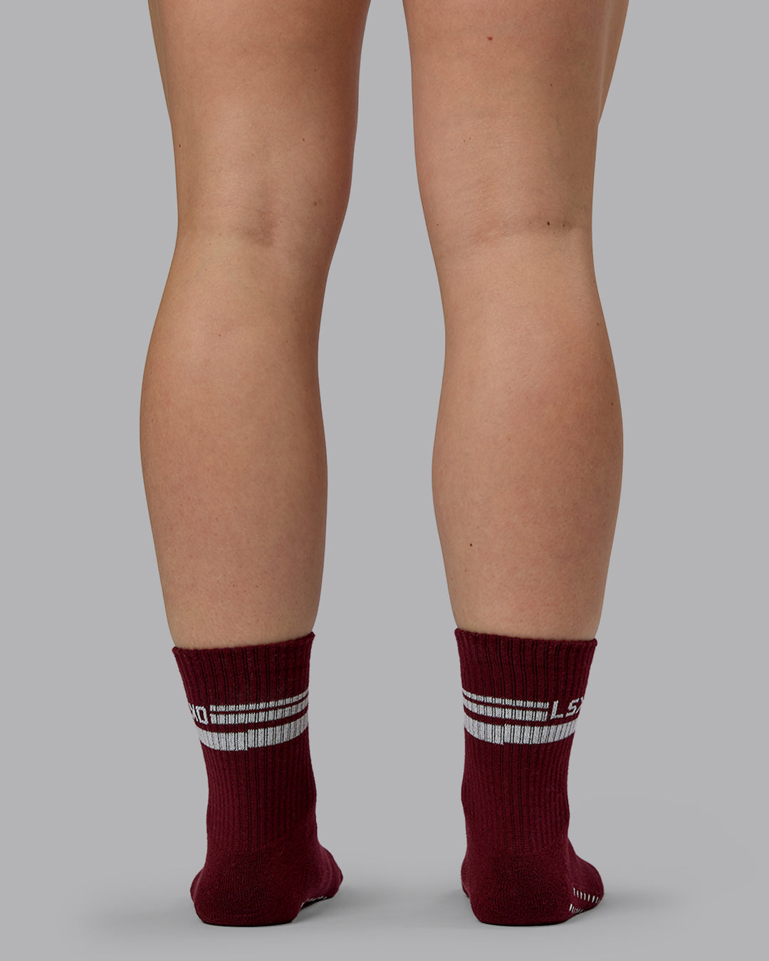 Movement Pilates Grip Sock - Cherry Lacquer-Off White
