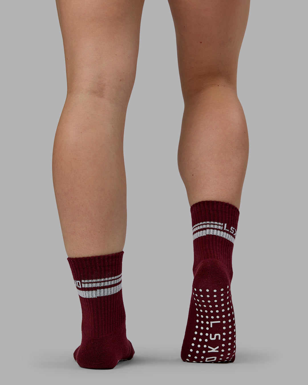 Movement Pilates Grip Sock - Cherry Lacquer-Off White