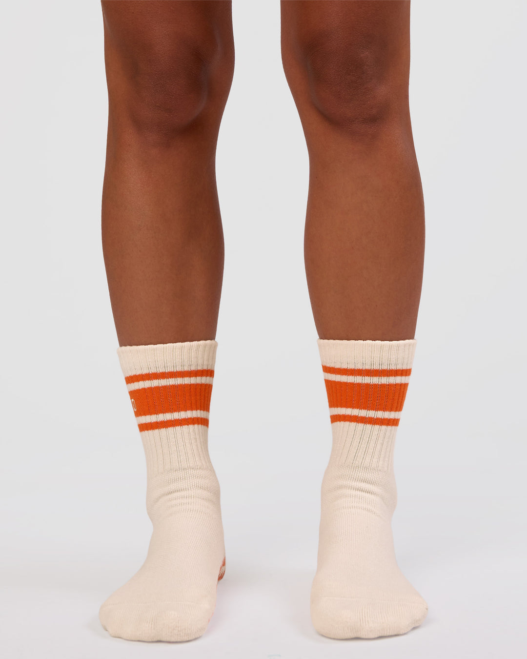 Peaches Pilates Grip Socks - Ivory-Orange