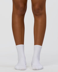Race Fast Performance Quarter Socks - White-Reflective