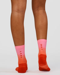 Run Performance Quarter Socks - Pink Ombre