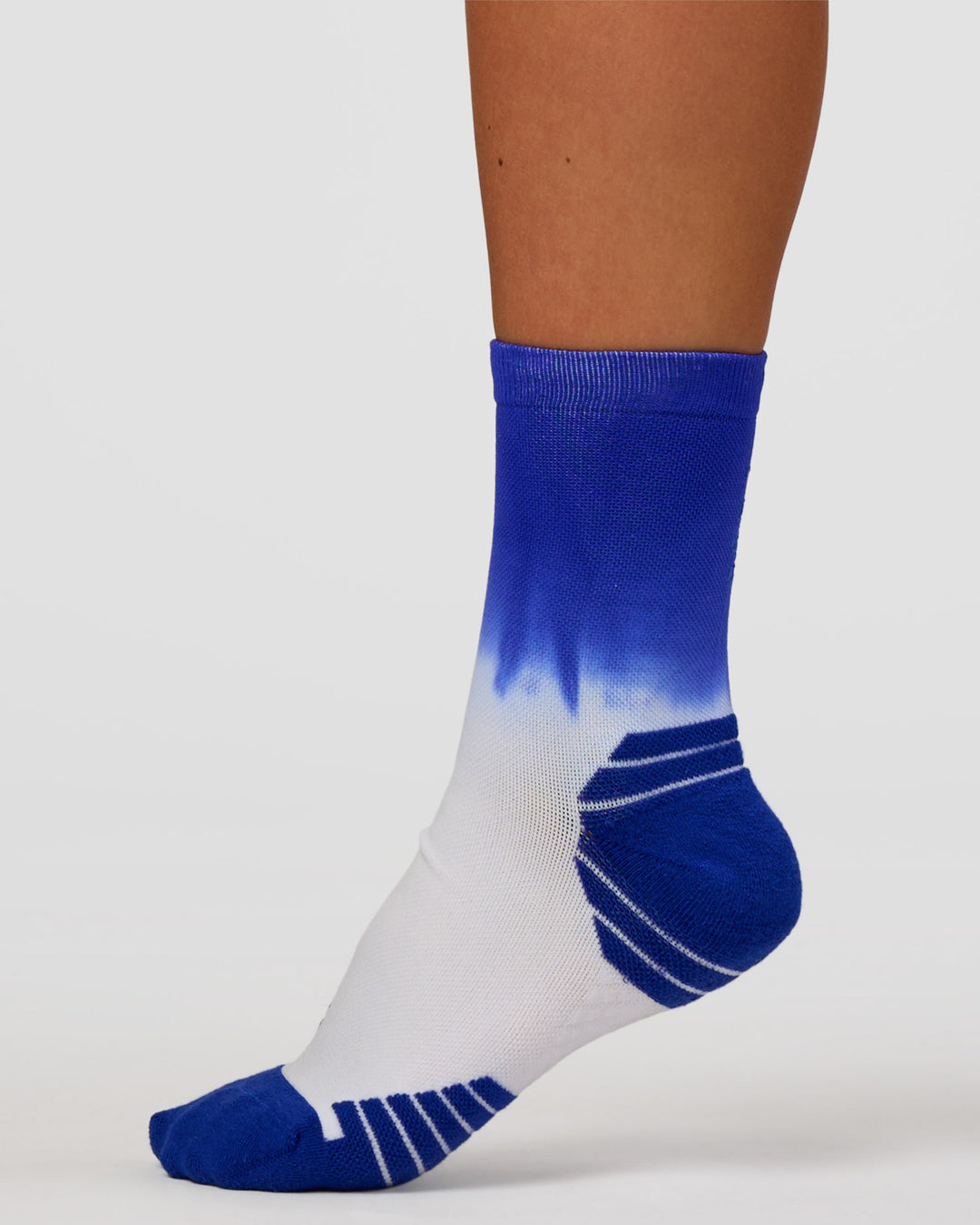 Run Performance Quarter Socks - White-Electric Indigo Ombre