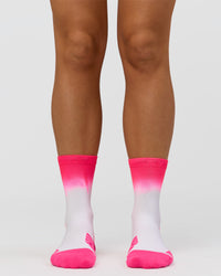 Run Performance Quarter Socks - White-Pink Ombre