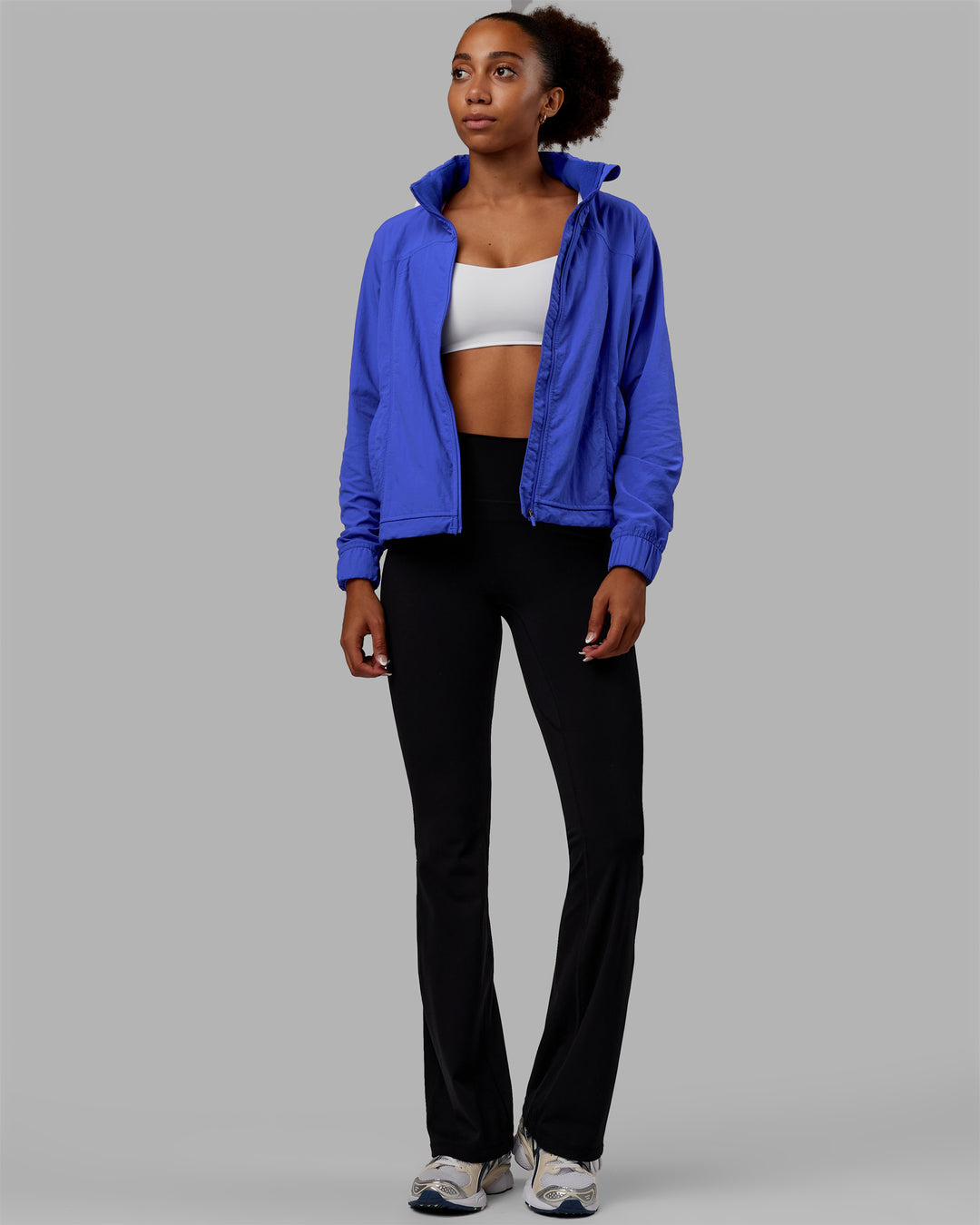 Women Wearing Barely There Jacket - Power Cobalt