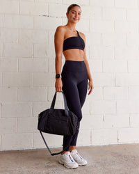Woman wearing Angle Sports Bra - Black | Model:Asia | Size:S | Thumbnail Index: 2