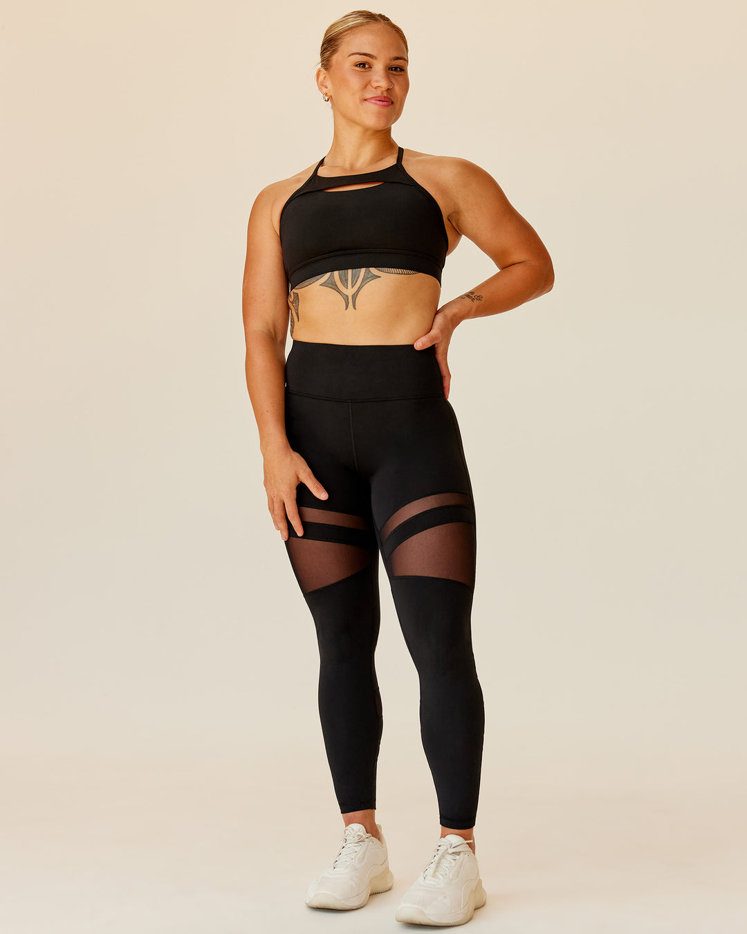 Woman wearing Be Bold Ultra High-Rise Full Length Legging - Black | Model:Tenaya | Size:S
