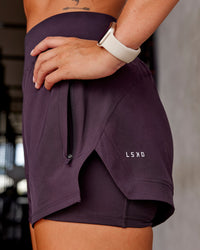 Woman wearing Challenger 3" Lined Performance Short - Midnight Plum | Model:Roisin | Size:S | Thumbnail Index: 3