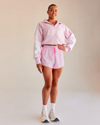 Woman wearing Slam Quarter Zip Sweater - Marshmallow-White | Size:S