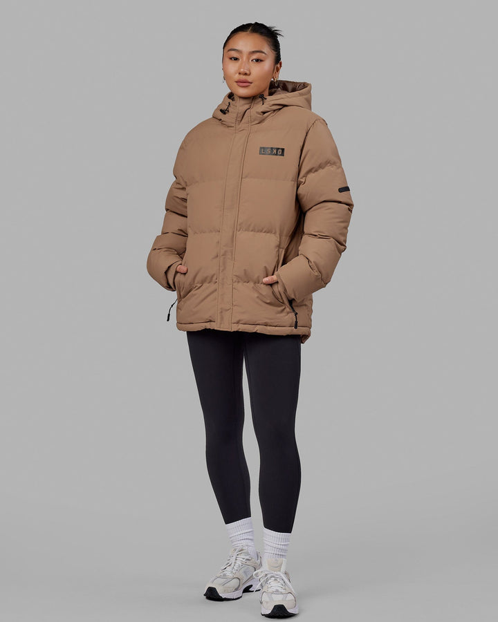 Woman wearing Roasted Puffer Jacket 23 - Raw Umber
