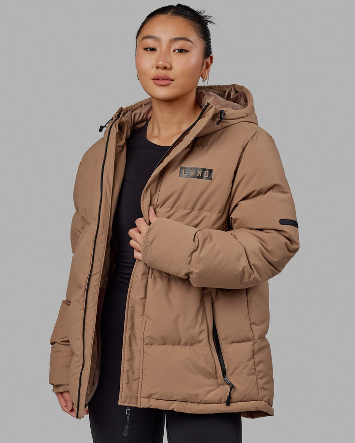 Woman wearing Roasted Puffer Jacket 23 - Raw Umber