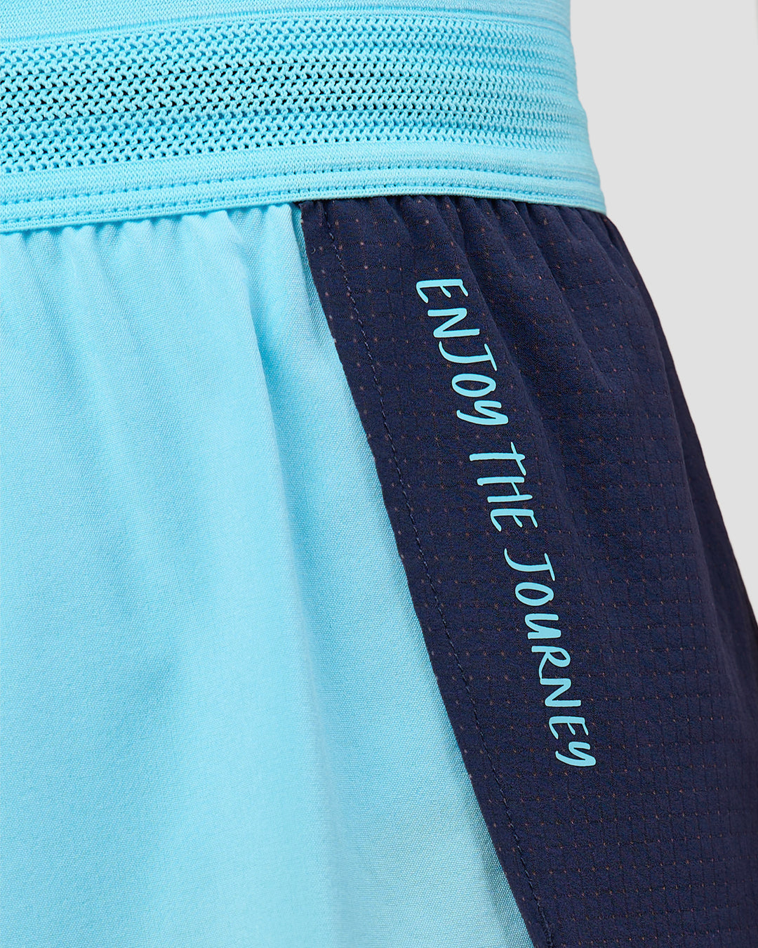 Woman wearing GG Accelerate 3" High-Rise Running Short - Future Navy-Baltic Sea | Model:Grace | Size:S