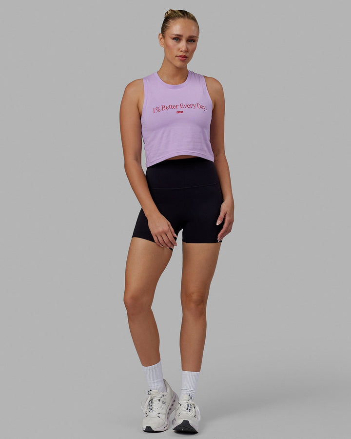 Woman wearing 1% Better FLXCotton Tank - Purple-Red