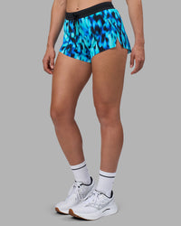 Woman wearing Accelerate 3" Running Short - Luminous | Model:Sophie | Size:S