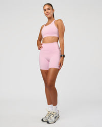 Woman wearing Accelerate Sports Bra - Marshmallow | Model:Rhiley | Size:S