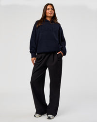 Woman wearing All Day Active Knitted Hoodie - Future Navy | Model:Bianca | Size:S