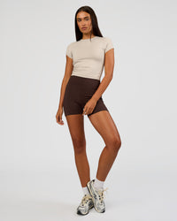 Woman wearing All Day Short Sleeve Tee - Shale Beige | Model:Ruby | Size:S | Thumbnail Index: 1