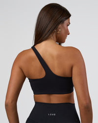 Woman wearing Angle Sports Bra - Black | Model:Bianca | Size:S | Thumbnail Index: 1