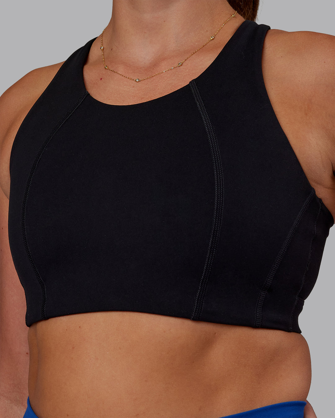 Woman wearing Ascent Sports Bra - Black | Model:Phoebe | Size:S